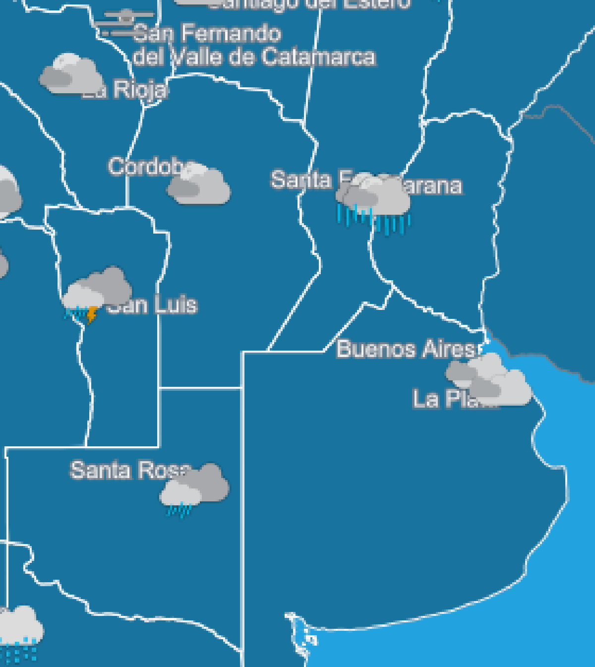 El clima para la región pampeana.