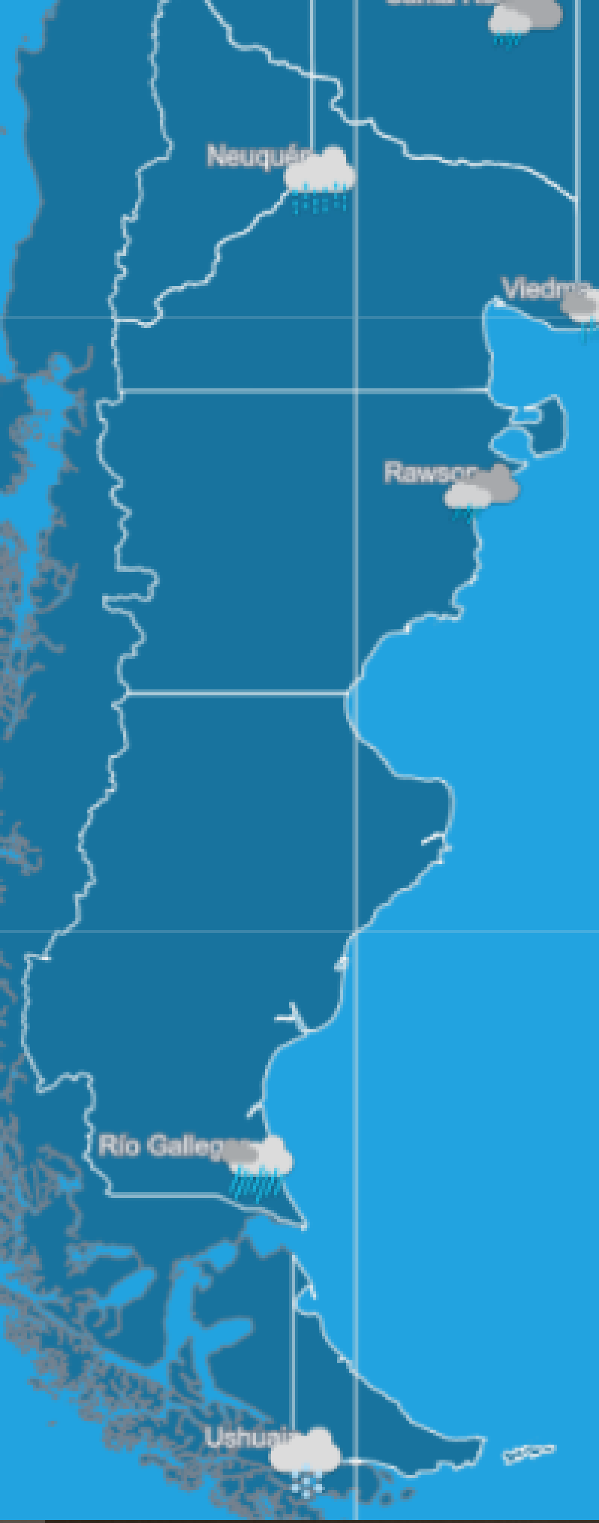 El clima para la región patagónica.