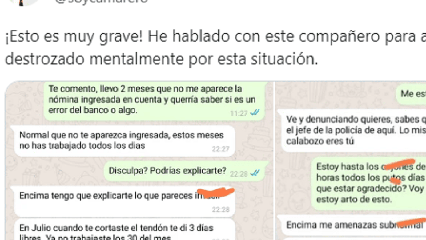 Compartió en Twitter los insultos que recibió por parte de su jefe y estallaron las reacciones.