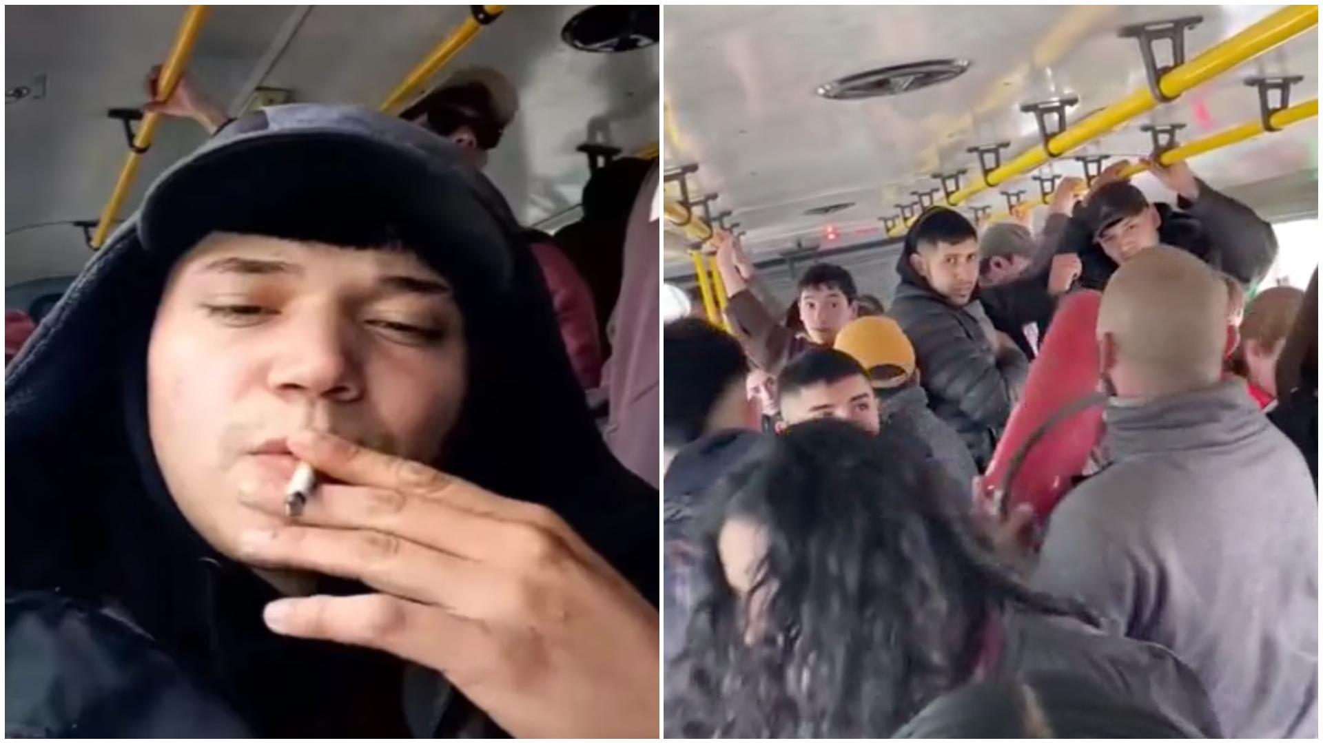 El violento video de un pasajero fumando en un colectivo se volvió viral en las redes sociales.