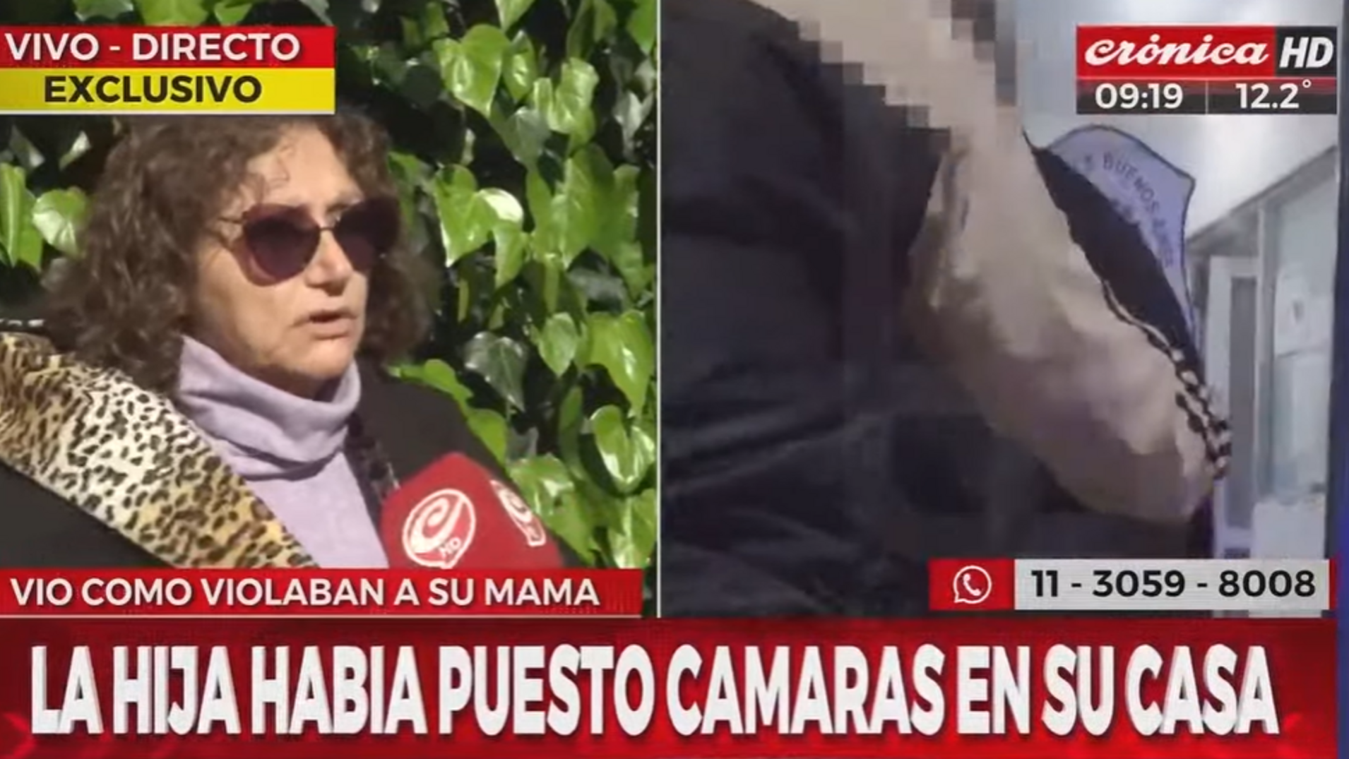 Cristina, la hija de la jubilada violada, habló con Crónica HD (Captura de pantalla).