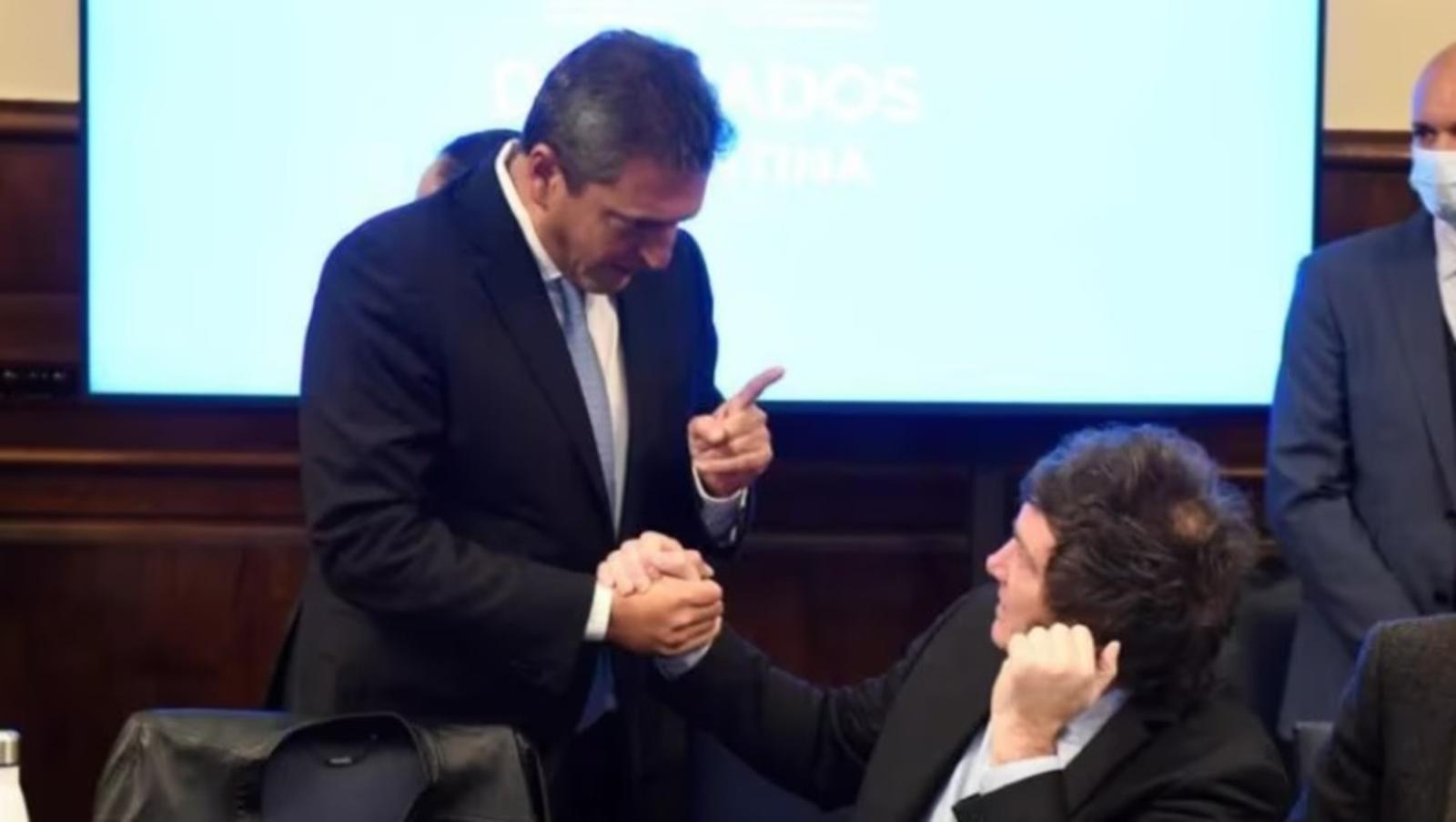 Sergio Massa y Javier Milei, cuando compartían recinto en la Cámara de Diputados.