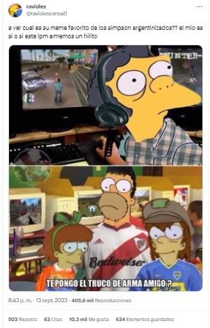 El hilo de Twitter se llenó de memes de   <a href='https://www.cronica.com.ar/tags/Los Simpson'>Los Simpson</a>.