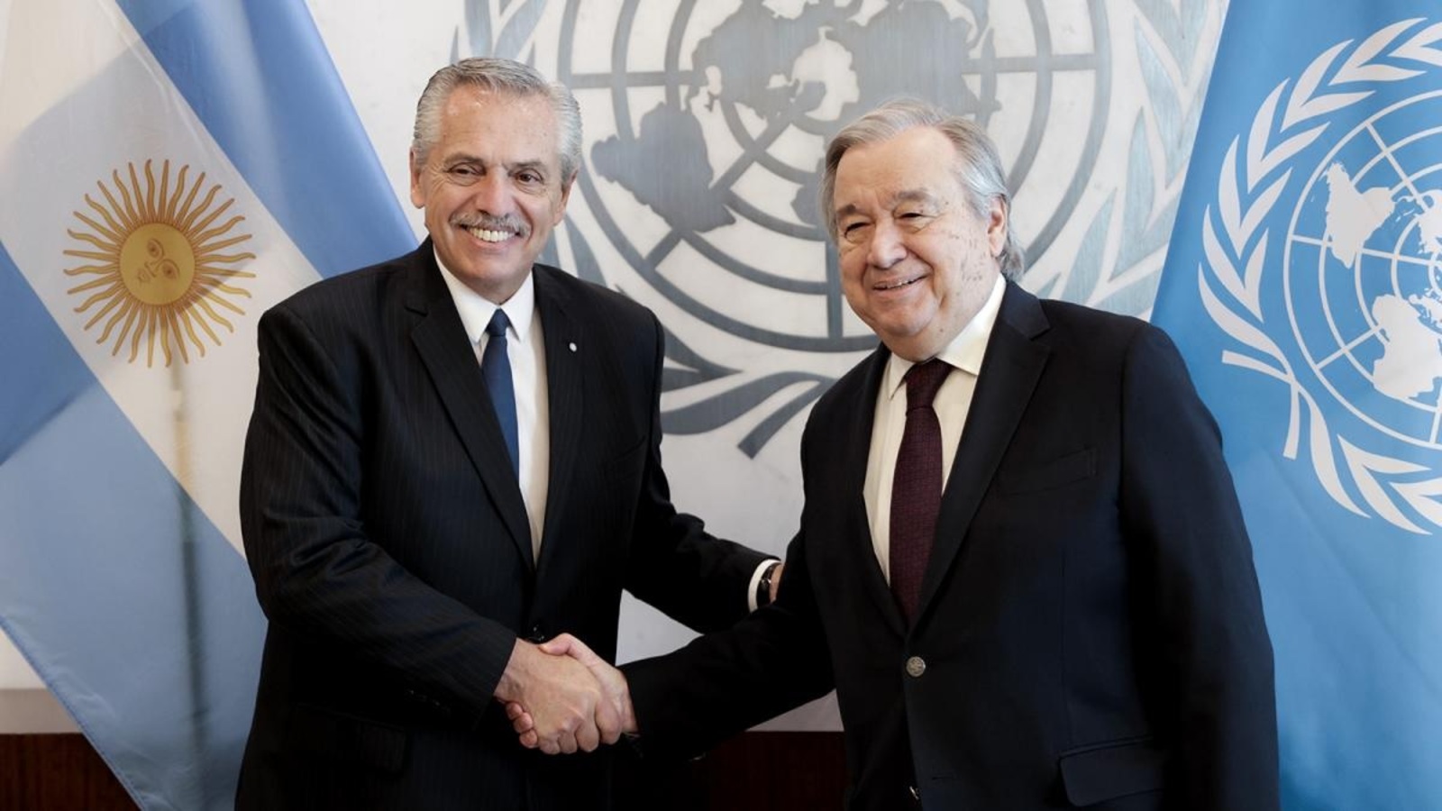 Alberto Fernández y António Guterres volverán a encontrarse este lunes en Nueva York (Presidencia/Archivo).