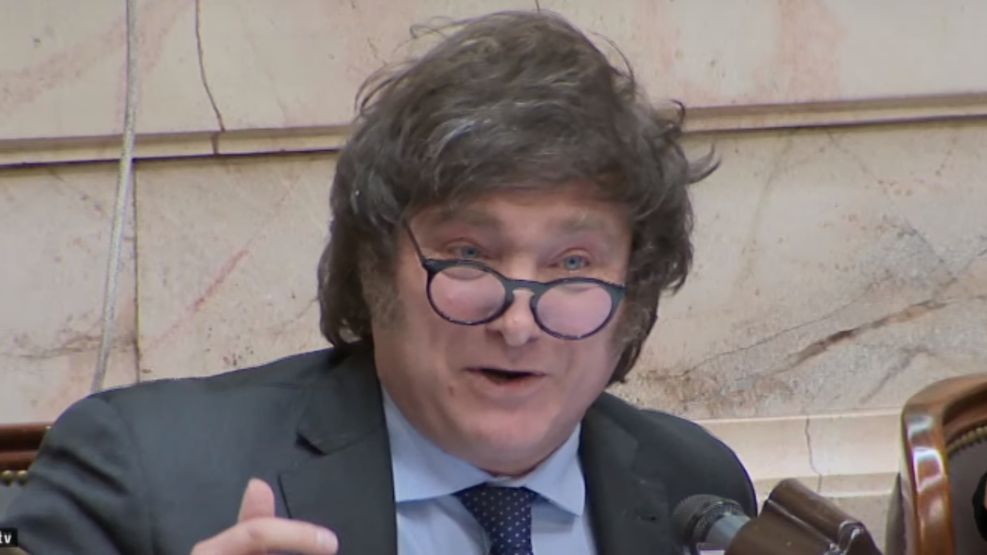 Javier Milei, presente en la Cámara de Diputados.