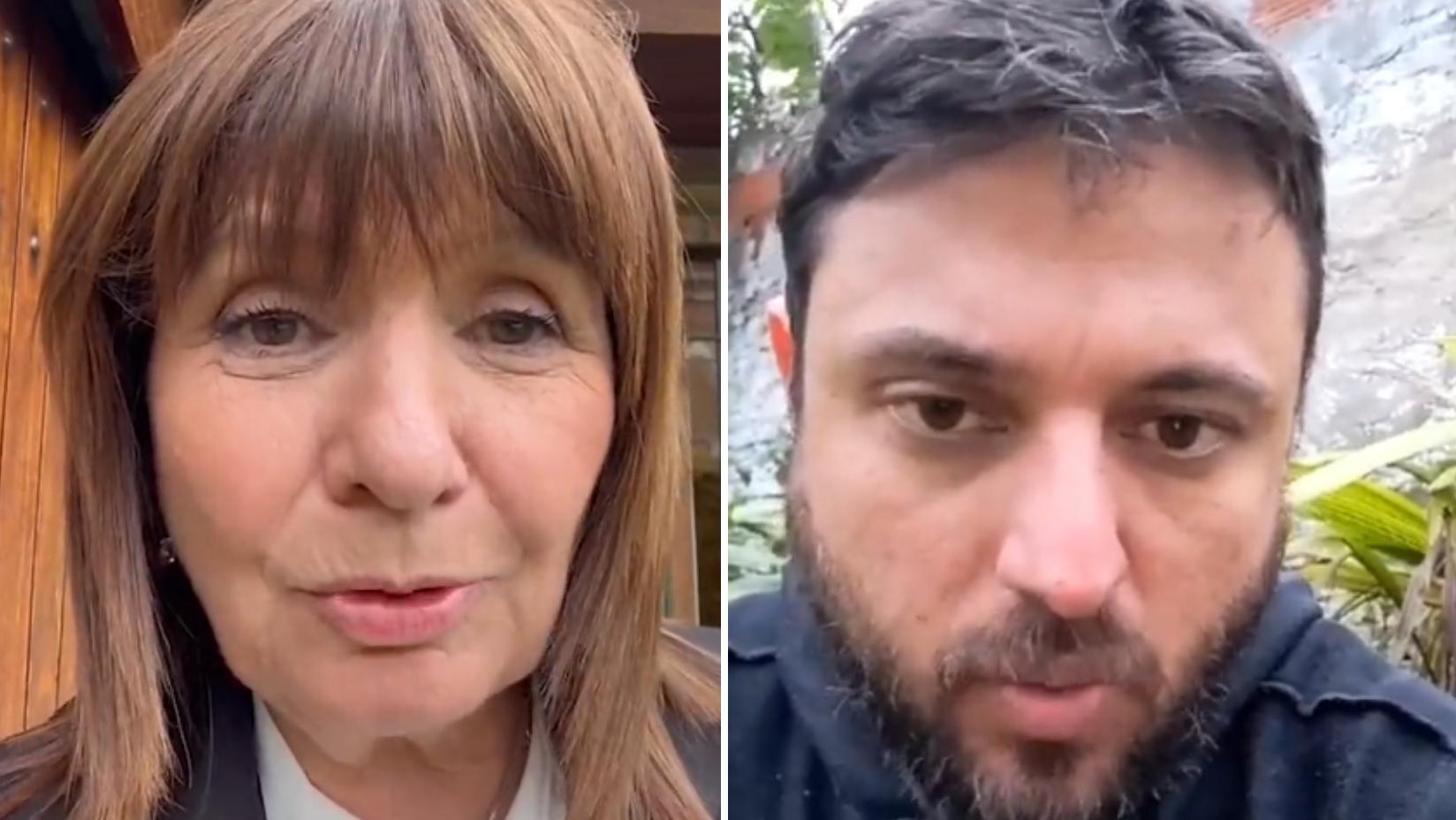 Patricia Bullrich y Juan Grabois se cruzaron en redes sociales (Captura de video).