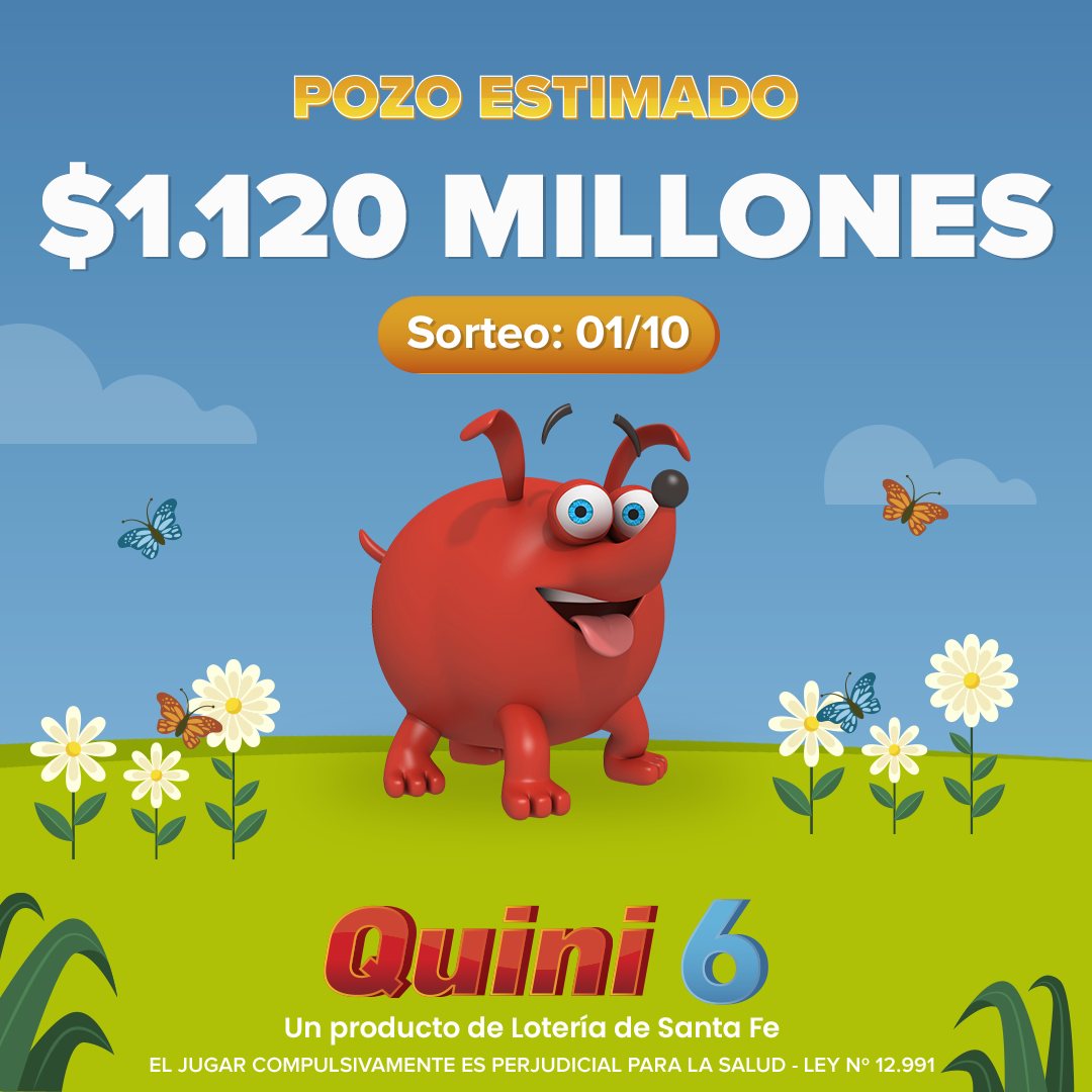 El   <a href='https://www.cronica.com.ar/tags/Quini 6'>Quini 6</a> reparte 1.200 millones de pesos en su próximo sorteo.  