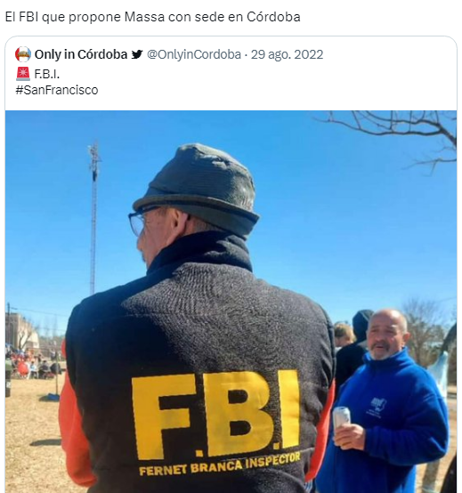 Los memes del '  <a href='https://www.cronica.com.ar/tags/FBI'>FBI</a> argentino' que propuso Sergio Massa en el debate presidencial (Twitter).