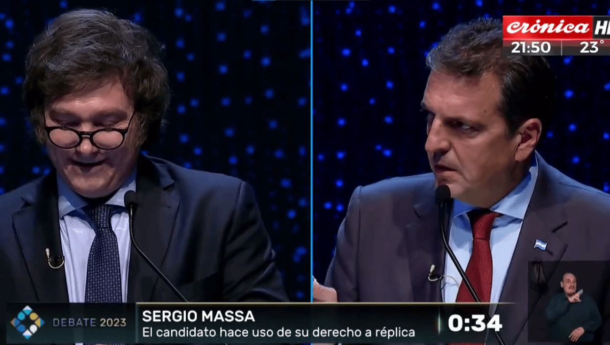 Sergio Massa cruzó a Javier Milei por el trato a las mujeres en el debate presidencial.