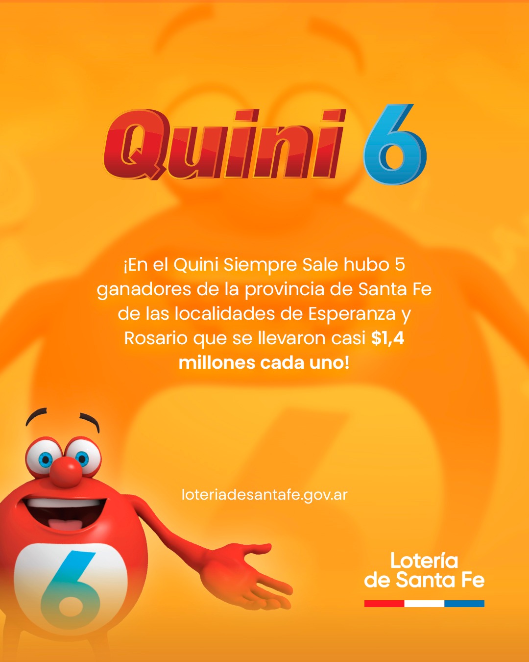 De los 43 ganadores del último sorteo del   <a href='https://www.cronica.com.ar/tags/Quini 6'>Quini 6</a>, 5 afortunados residen en la provincia de Santa Fe, que administra el juego.