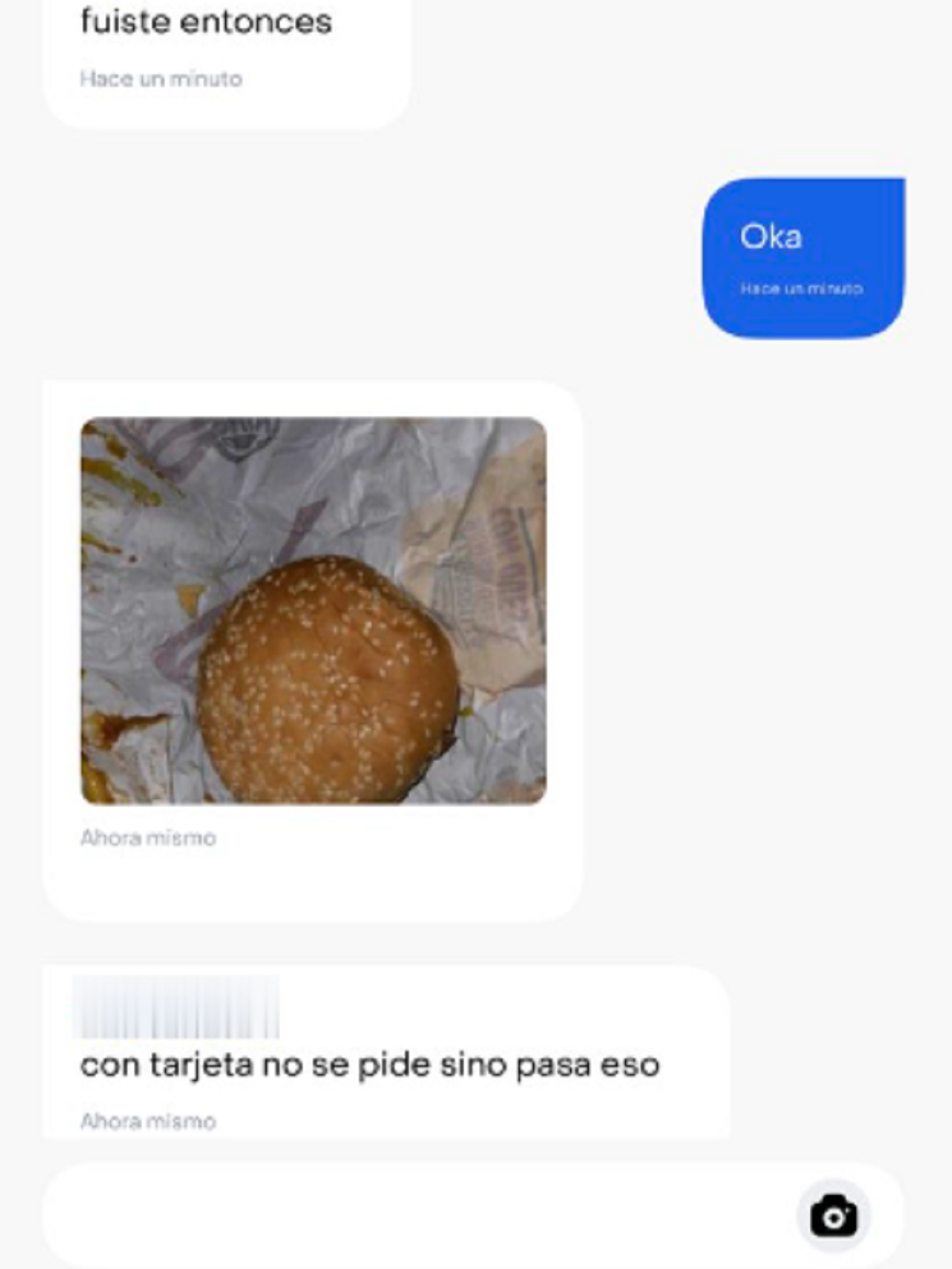 Así comenzó el inesperado chat con el repartidor.