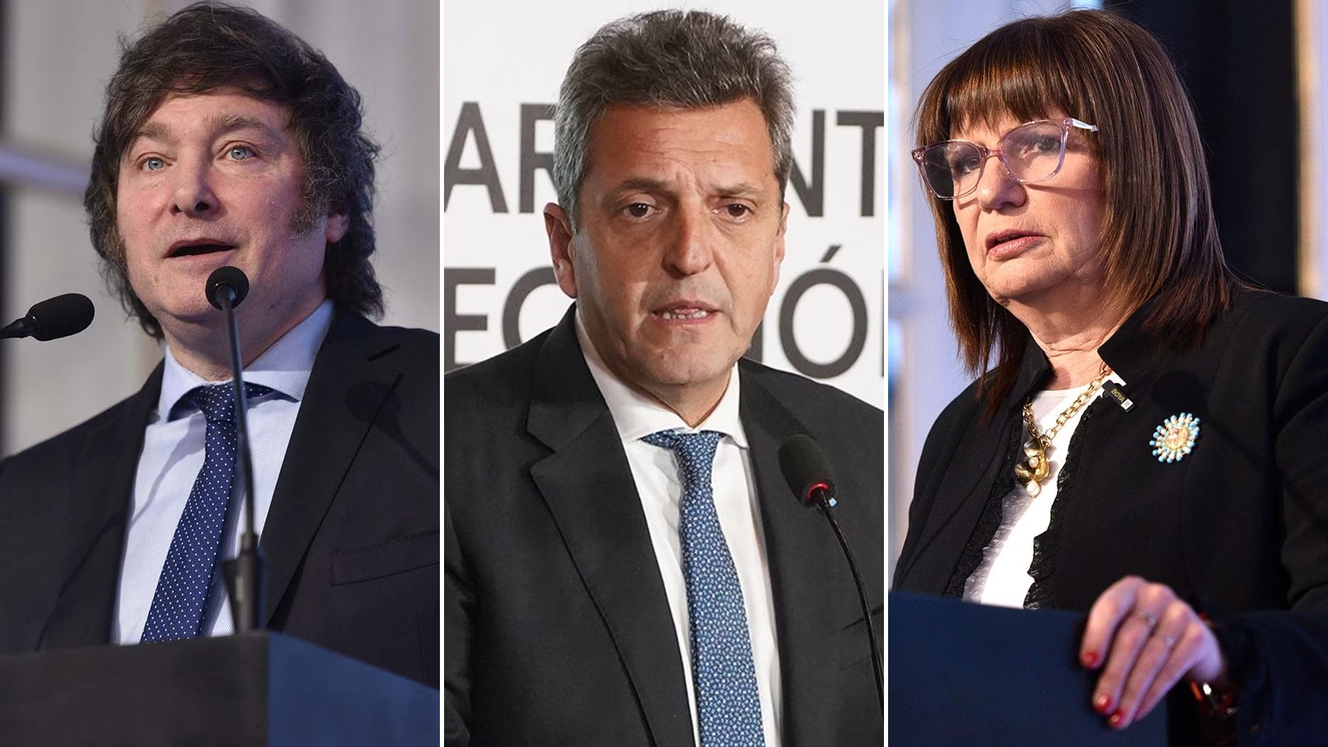 Javier Milei, Sergio Massa y Patricia Bullrich empezarán este lunes el tramo final de la campaña.