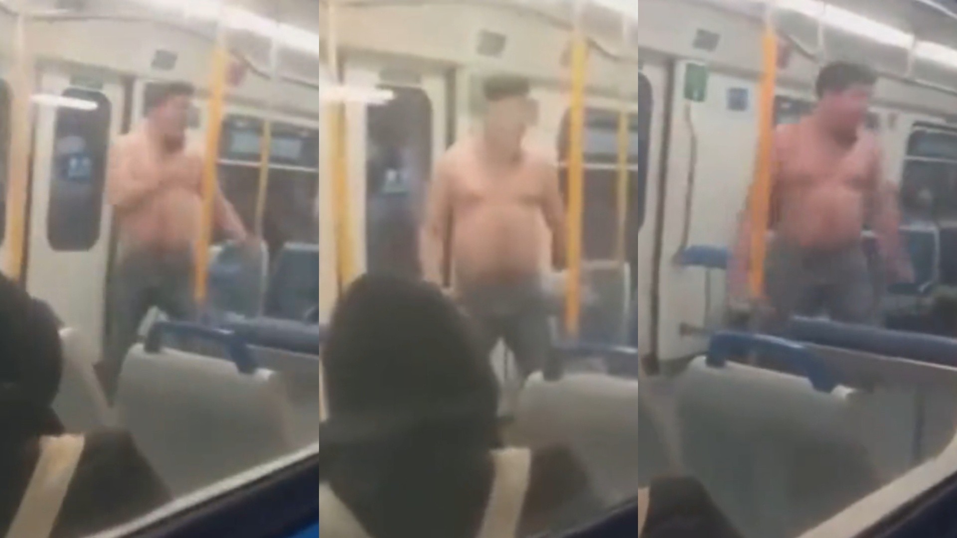 Un sujeto desaforado en el tren (captura de video).