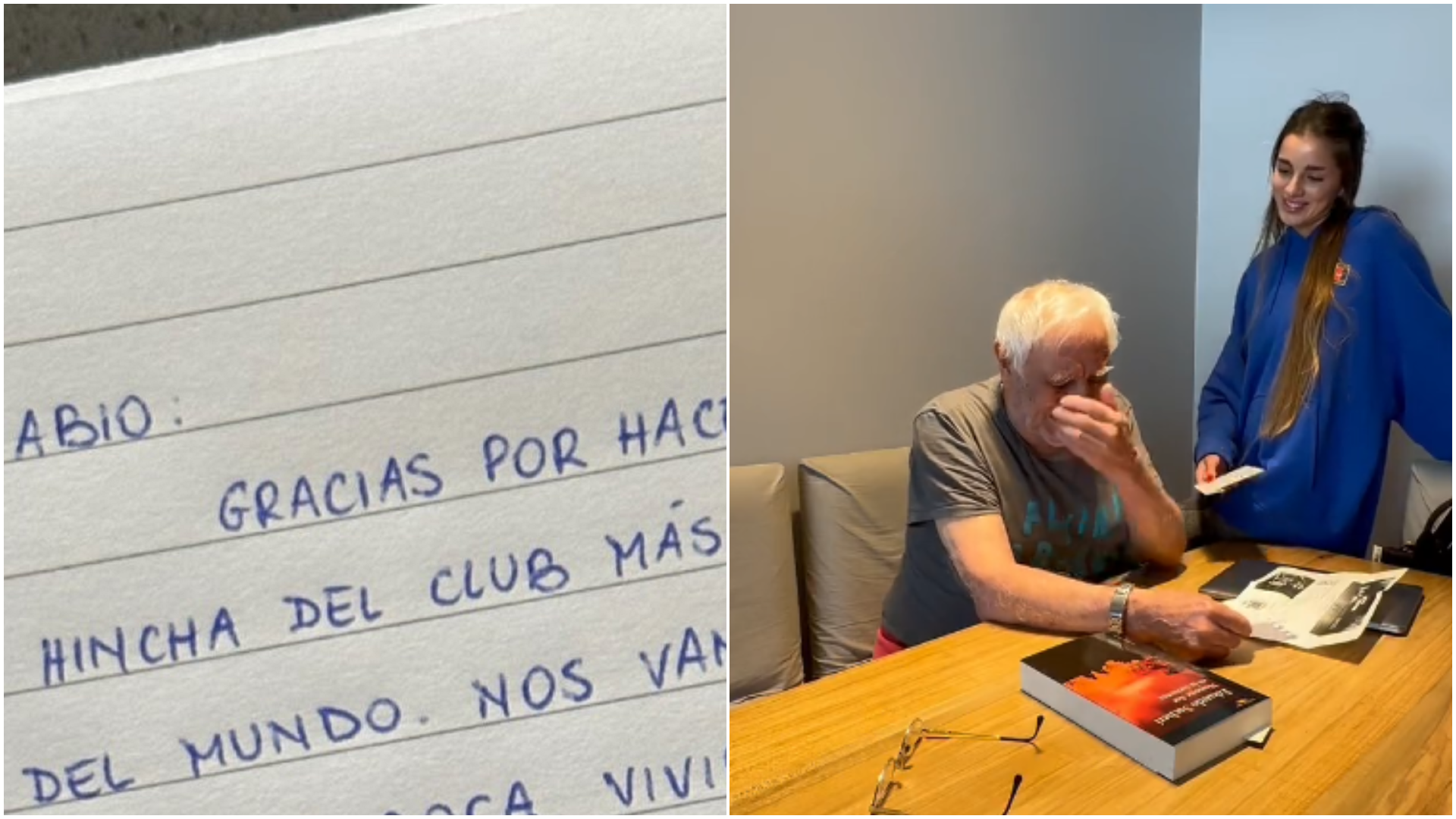 Una fanática de Boca le hizo un inesperado regalo a su abuelo, con quien comparte la pasión con aquel club, y logró emocionar a todos.