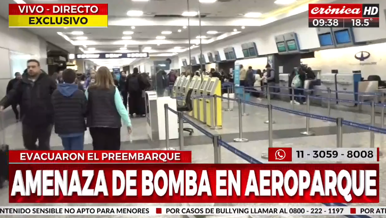 Amenaza de bomba en Aeroparque (Crónica HD).