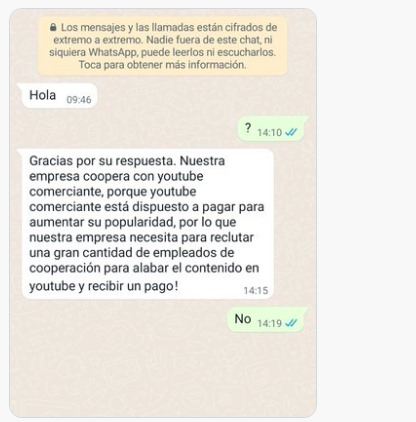 Un caso similiar de intento de estafa fallido.