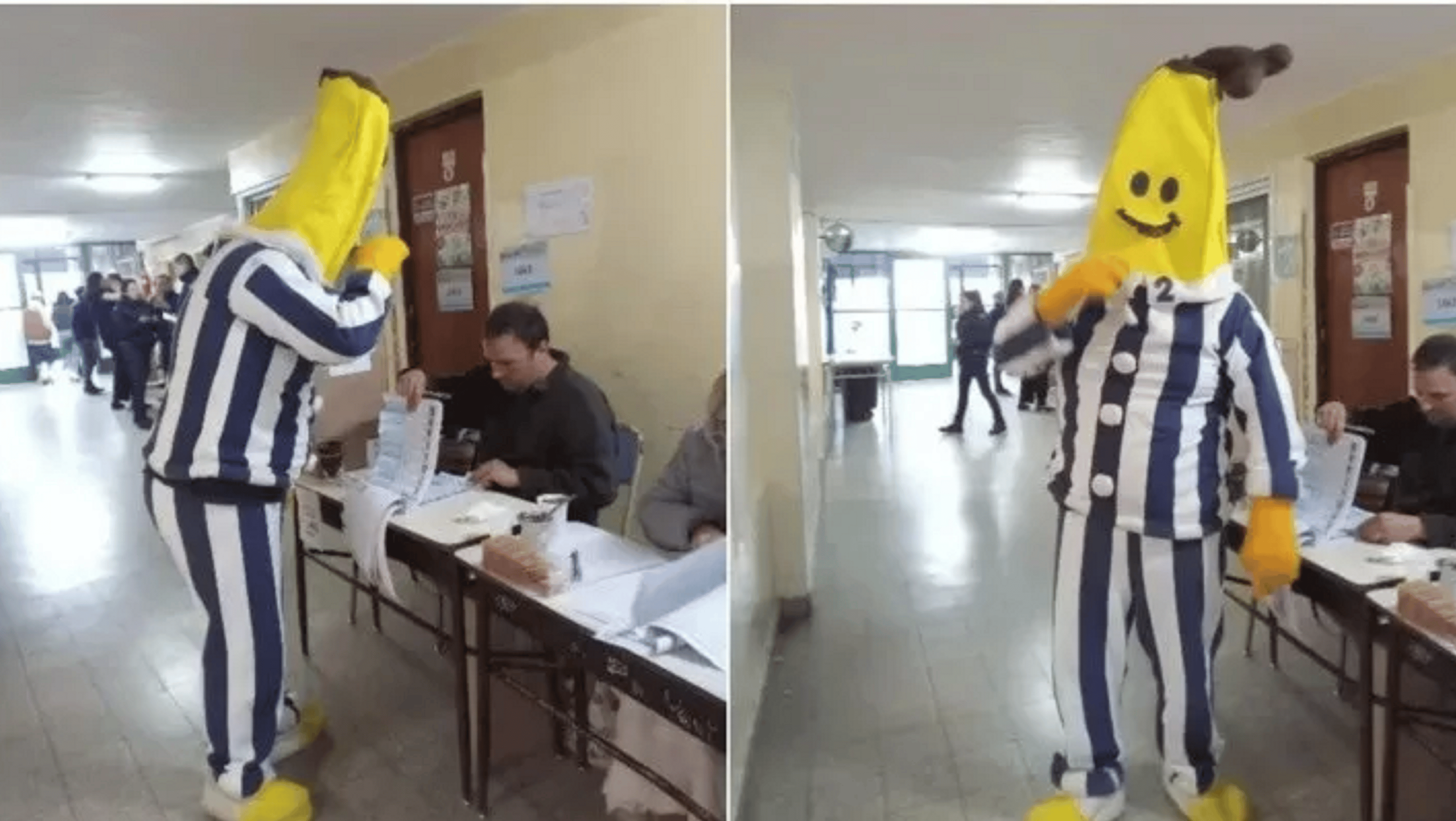  Fue a votar disfrazado de 