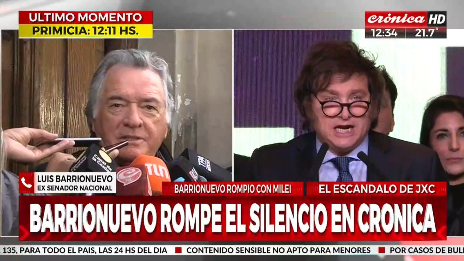 Luis Barrionuevo habló en exclusiva en Crónica HD (Crónica HD).