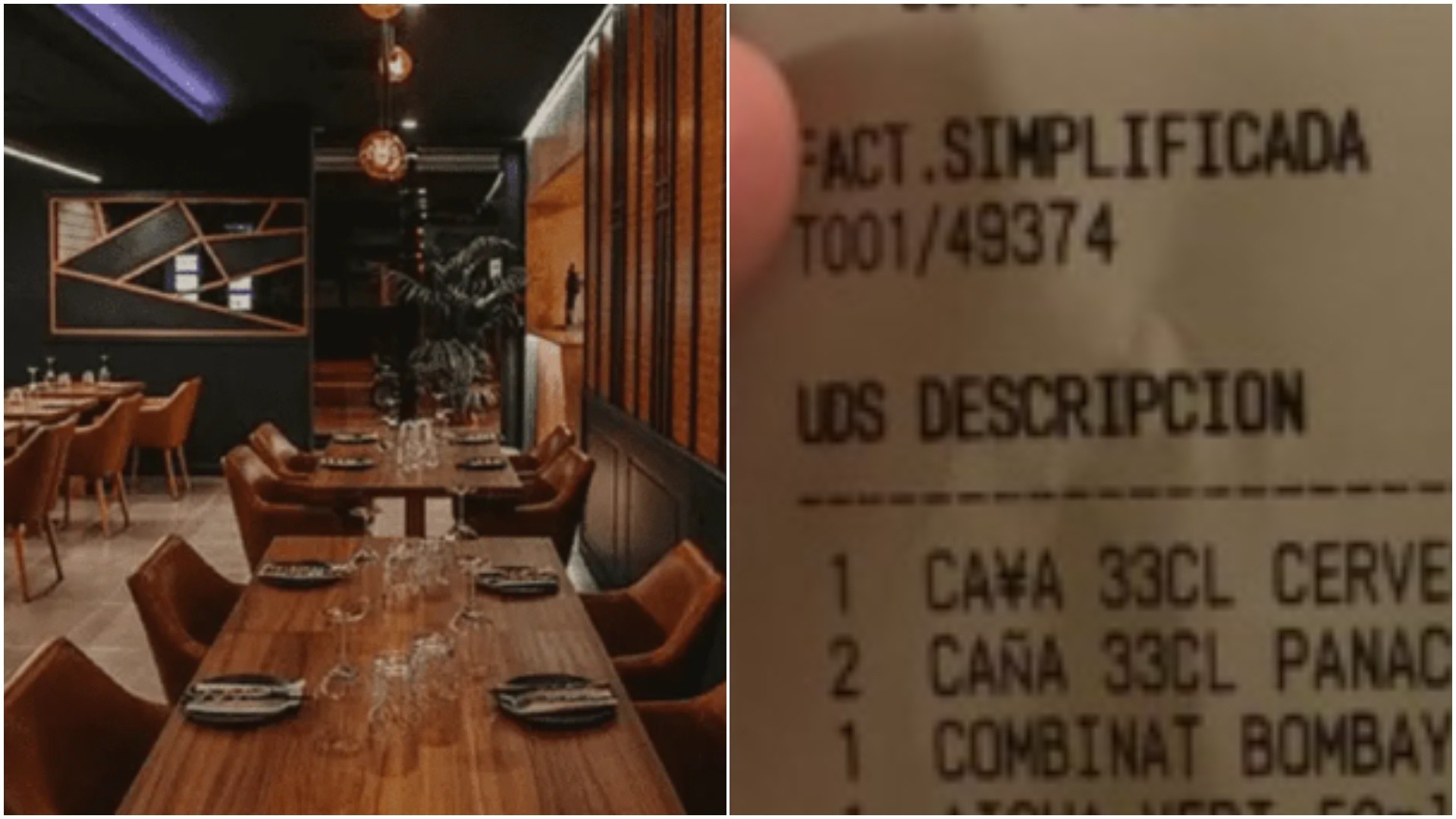 El insólito recargo de un restaurante.