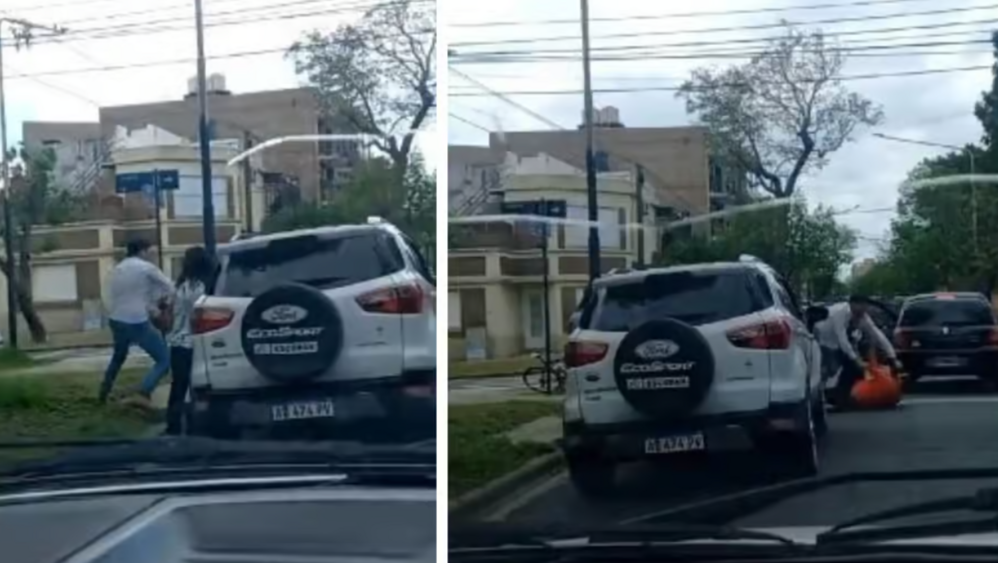 El video de la agresión fue captado por otro automovilista.