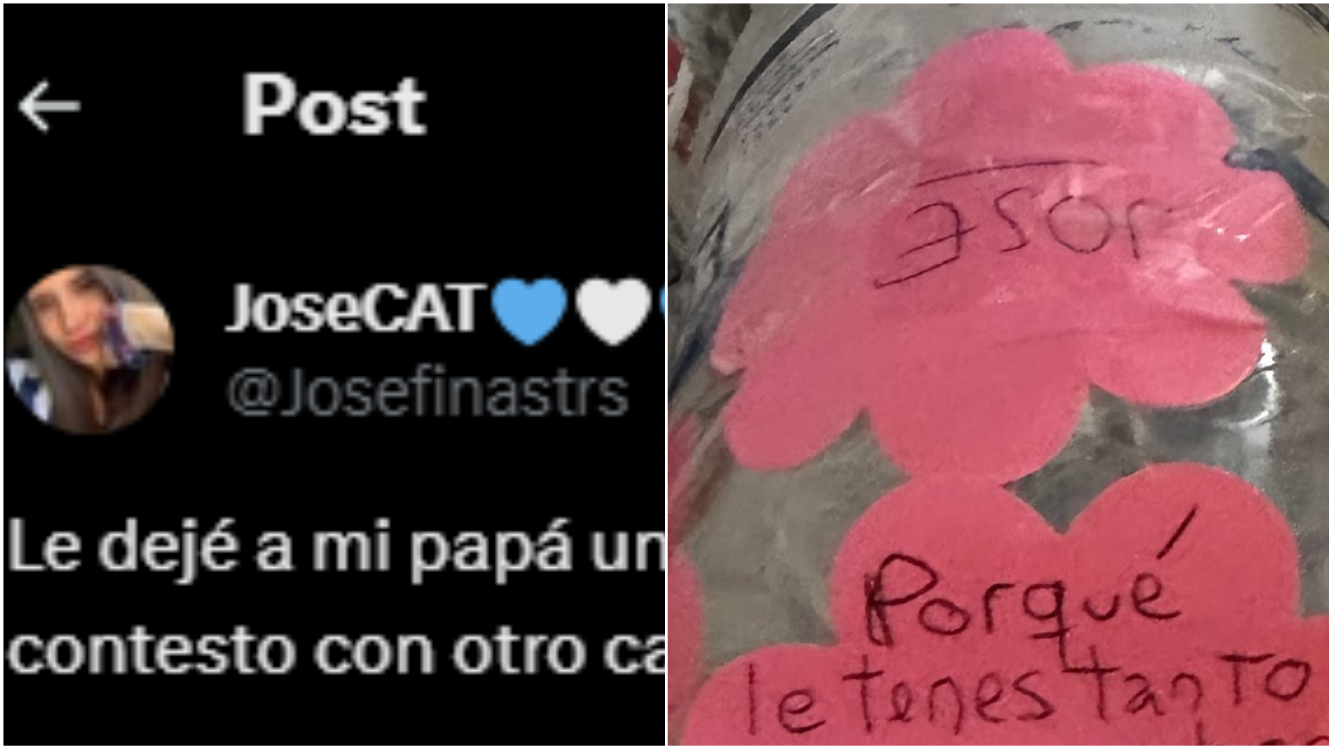 Le dejó escrito en un cartel que no tomara agua de su botella y su padre le respondió de una manera insólita.