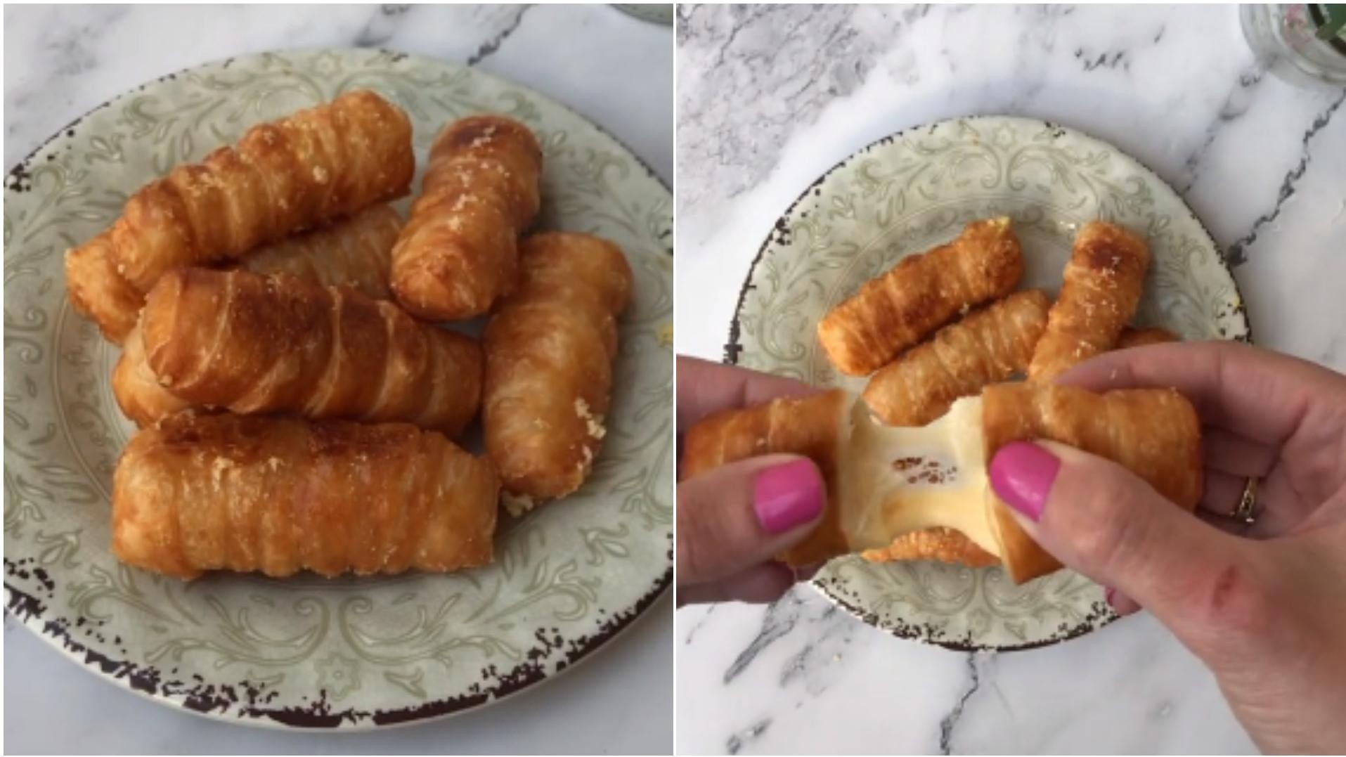 Receta de tequeños caseros con masa de tarta.