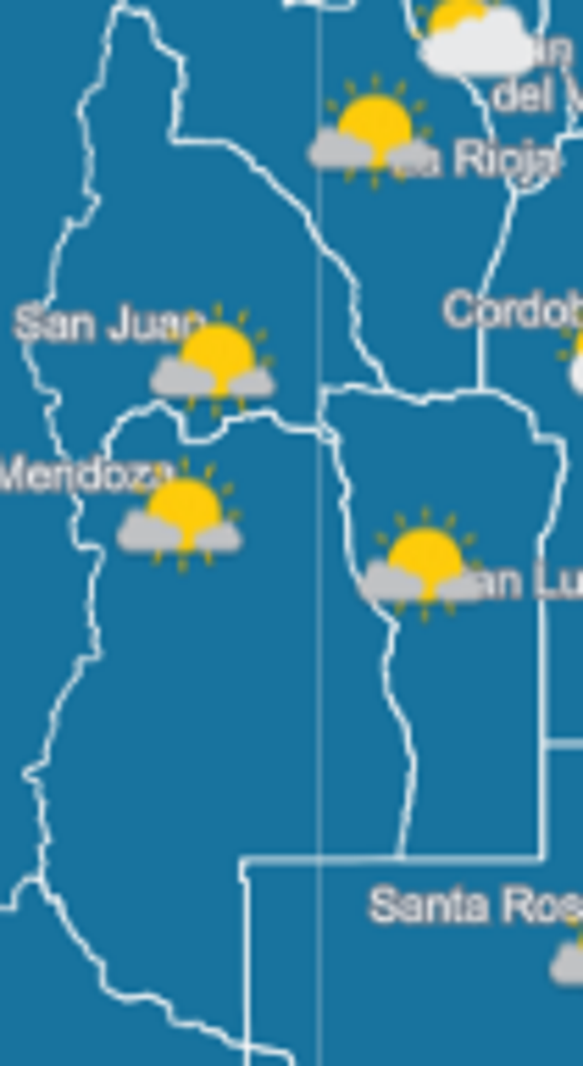 El clima para la región cuyana.