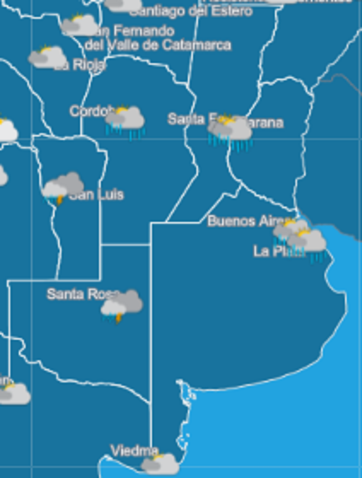 El clima para la región pampeana.