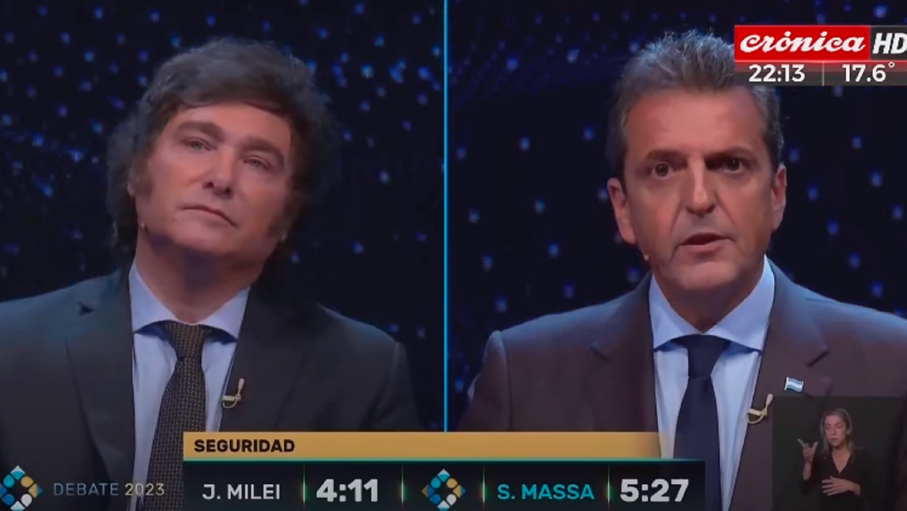 El debate entre Massa y Milei sobre Seguridad, un tema sensible para los argentinos.