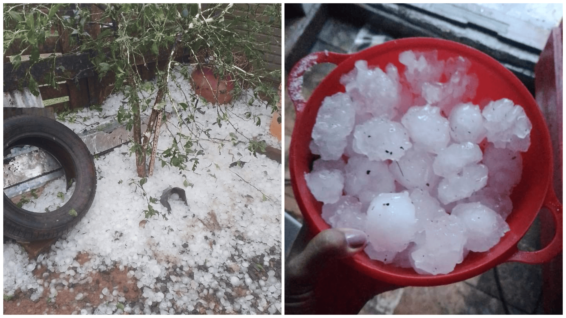 Posadas amaneció con una fuerte tormenta con granizo que generó importantes daños en viviendas y vehículos.