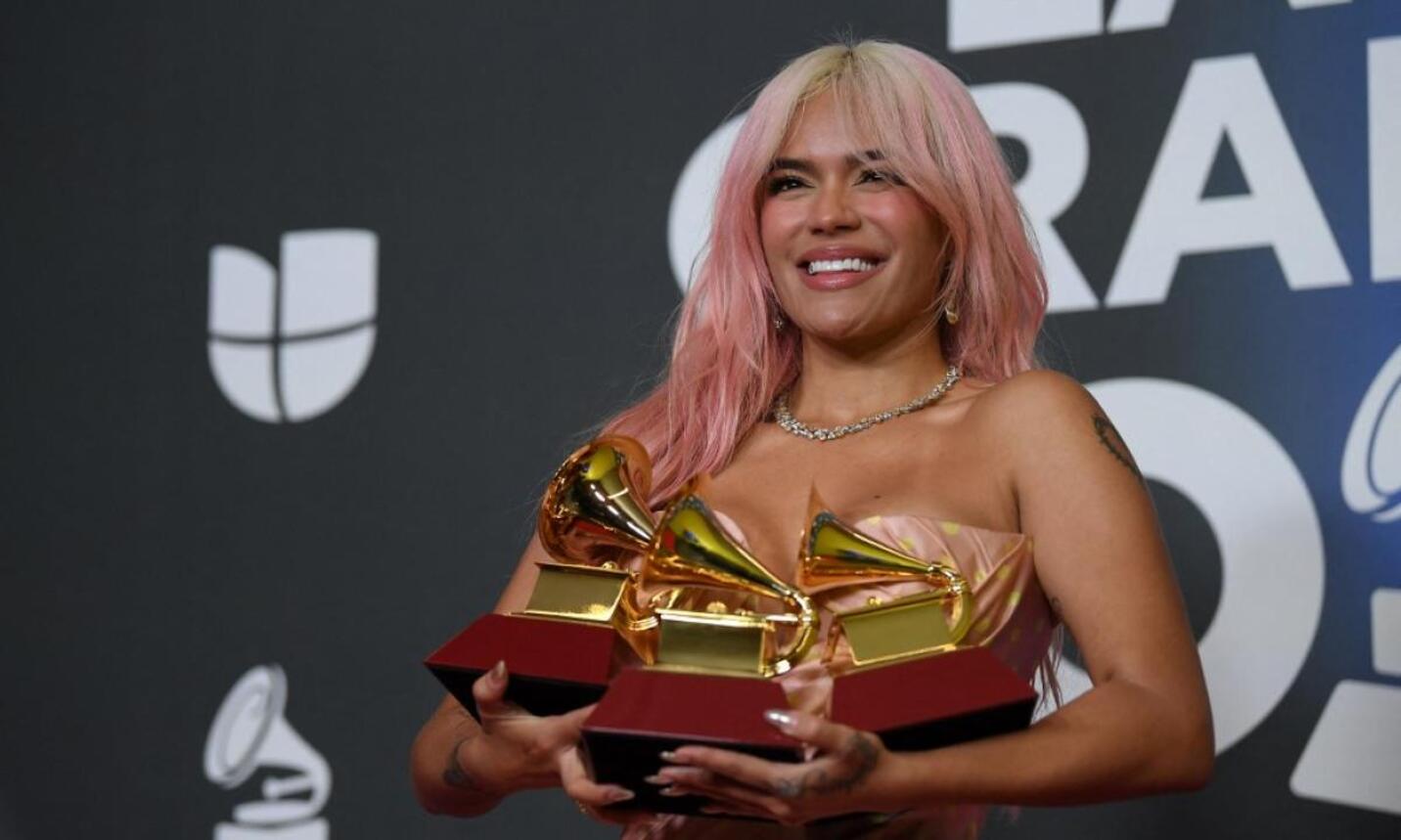 Karol G ganadora de los Latin Grammy 2023.