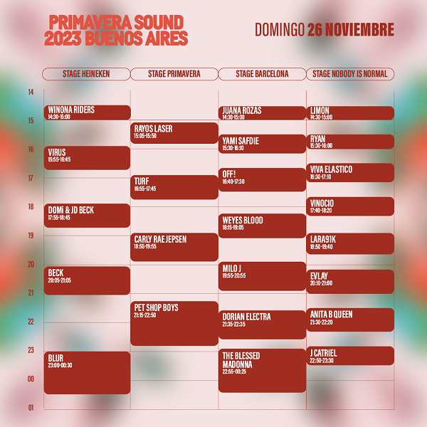 Primavera Sound 26 de noviembre.