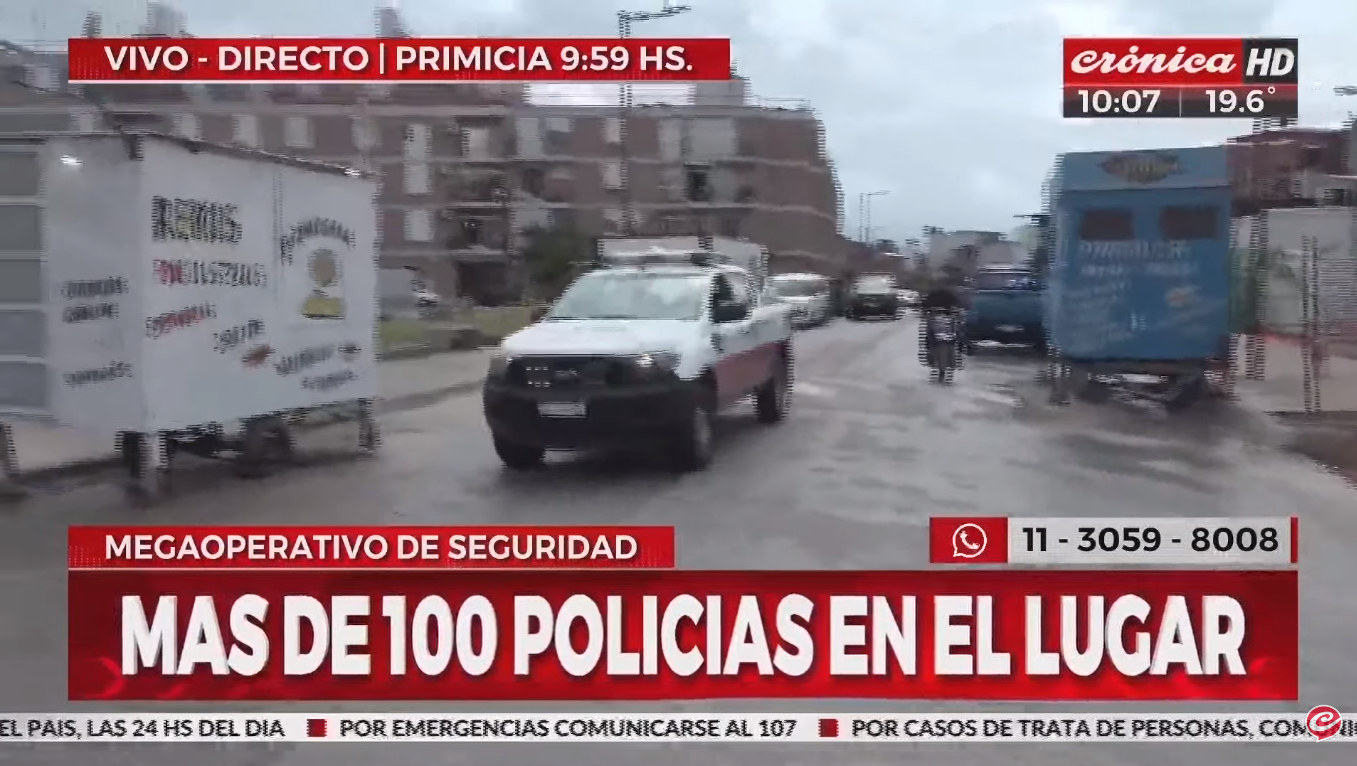 Máxima tensión en el barrio Rodrigo Bueno, donde se despliega un megaoperativo policial.