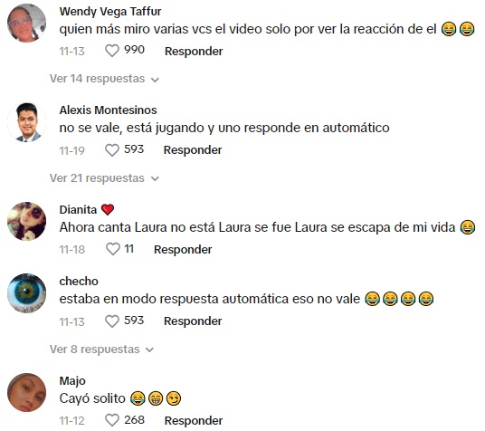 Más respuestas de los usuarios de TikTok al video del reto de las y los 'ex's' (TikTok/@laurarodriguezactriz).