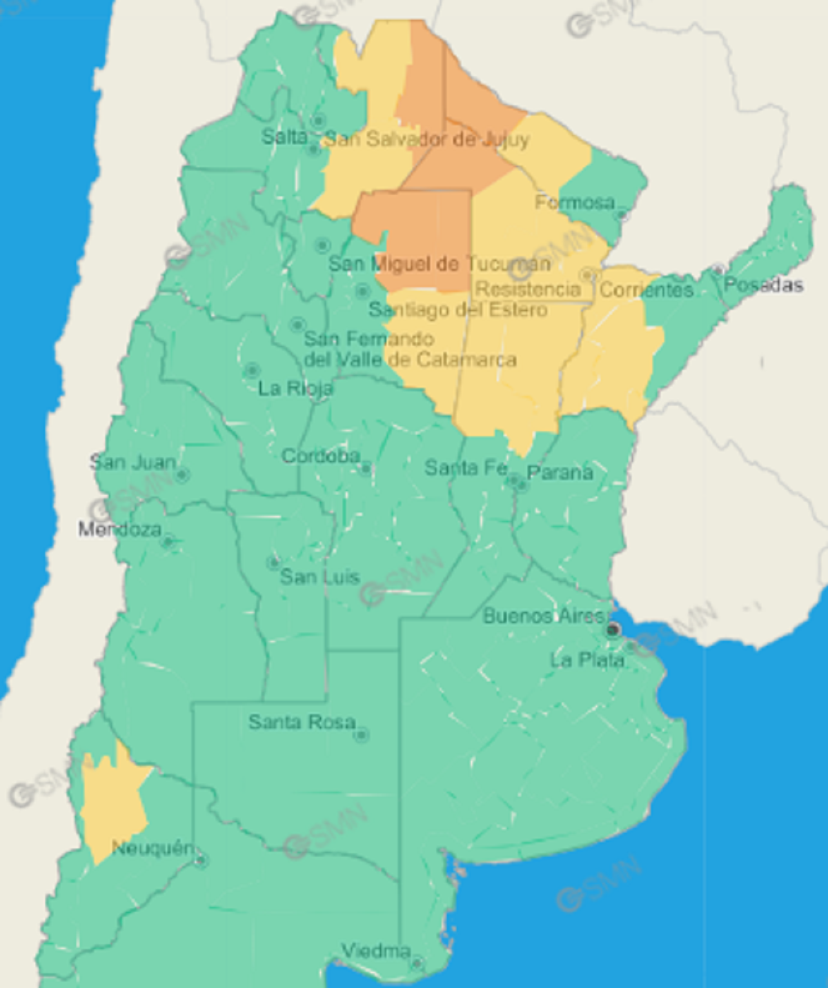 La alerta meteorológica para el martes 19 de diciembre.