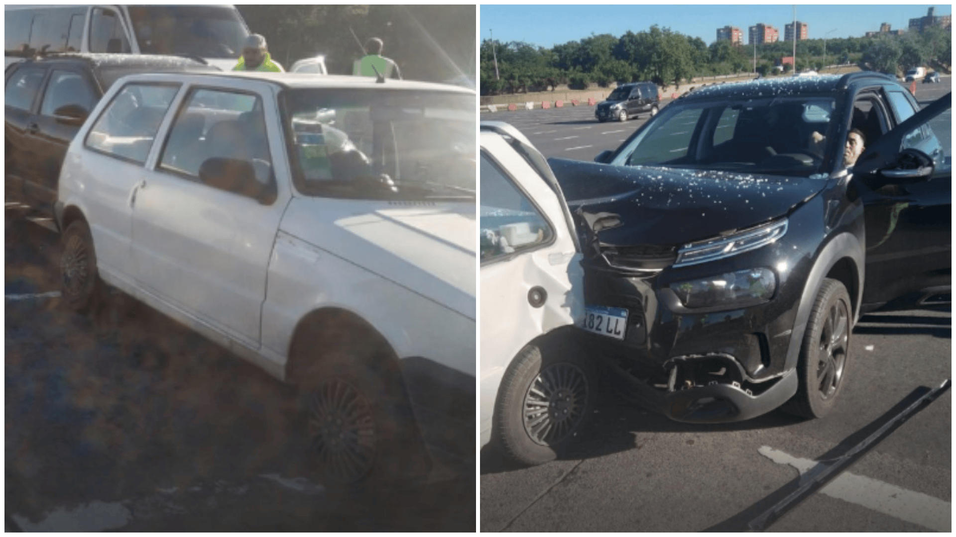 Triple choque sobre la Autopista Riccheri (Twitter).